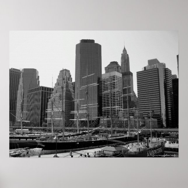 Manhattan, poster de fotografia do Porto do Mar do (Frente)