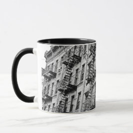 Manhattan tenement fire escapa da caneca combo