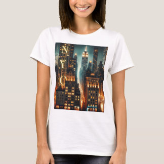 Manhattan Vibes T-Shirt - Árvore de Nova Iorque Ne