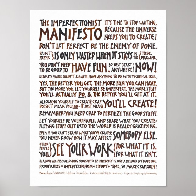 Manifesto imperfeccionista - Poster - Tinta Marinh (Frente)