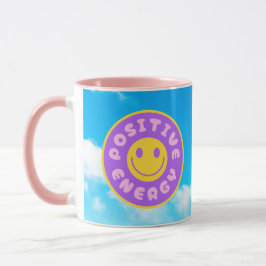 Manípulo rosa da caneca de energia positivo e rost