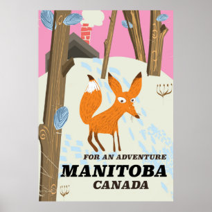 Manitoba Canada vintage poster de viagens