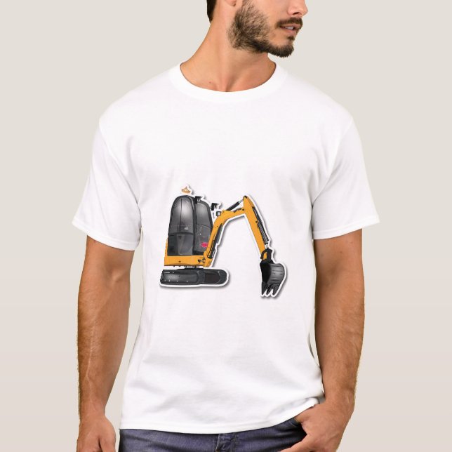 Männer Basic T-Shirt mit witzigem Bagger-Motiv (Frente)