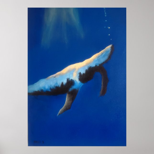 Manning Song Humpback Whale Underwater Poster (Frente)