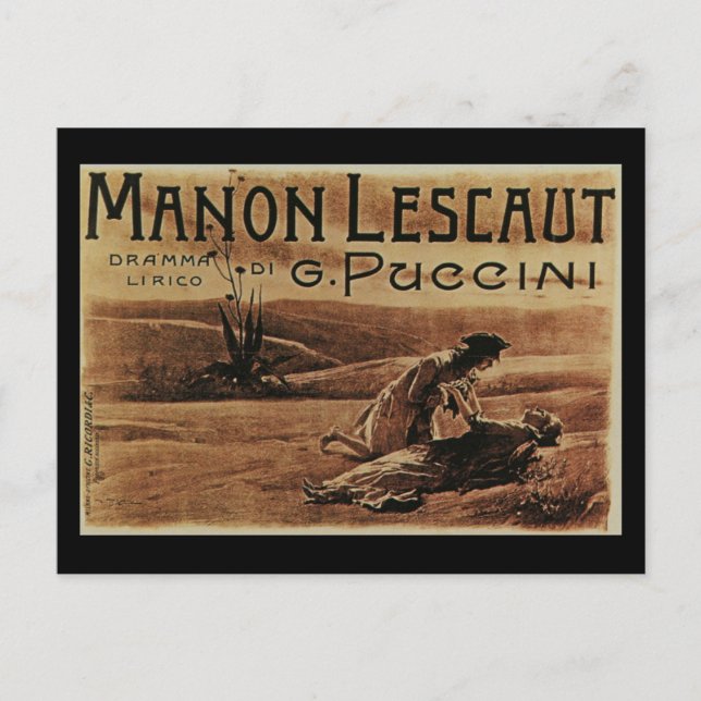 Manon Lescaut cartão postal (Frente)