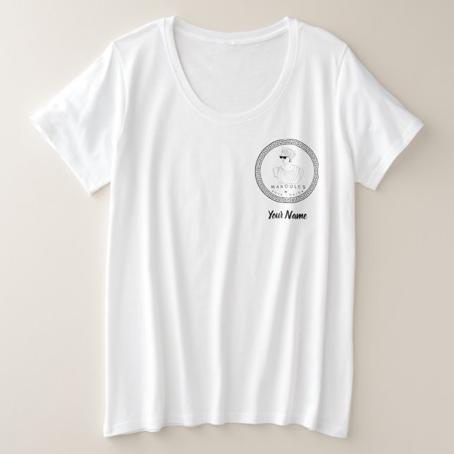 Manoules Scoop Neck T-Shirt Mais Tamanho (Frente do Design)