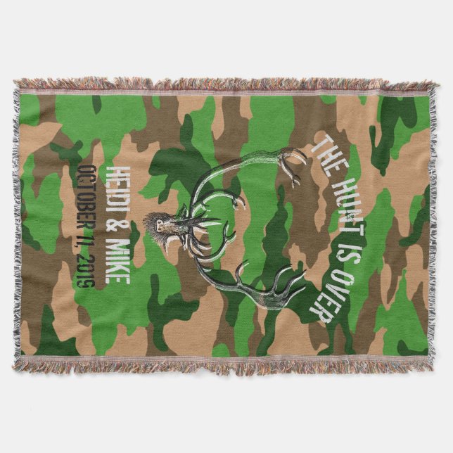 Manta "A Caça Acabou" Presente de Casamento Personalizad (Frente)