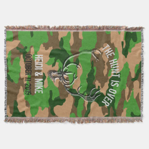 Manta "A caça está sobre" o presente de casamento feito