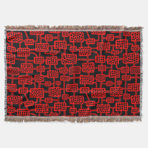 Manta Abstrato 041113 - Vermelho em preto