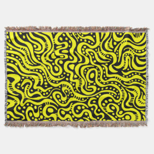 Manta Abstrato 041211 - Amarelo em preto