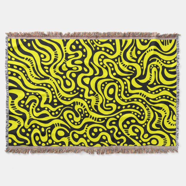 Manta Abstrato 041211 - Amarelo em preto (Frente)