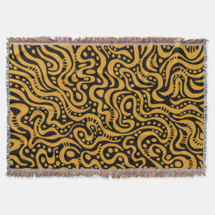 Manta Abstrato 041211 - Dourado Color on Black (Cor em p