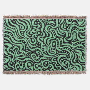 Manta Abstrato 041211 - Verde esmaecido com preto