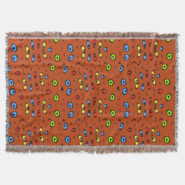 Manta Abstrato Cores e Formas de Olhos (Frente)