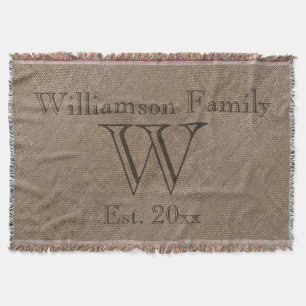 Manta Afganância Russo Personalizada da Família Burlap-L