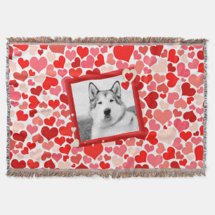 Manta Alaskan Malamute Dog Heart Throw