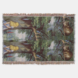 Manta Alice na cobertura do lance do gato de Cheshire do