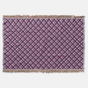 Manta Ametist Pêssego, cor-de-rosa, Xadrez Lilac-Stripe