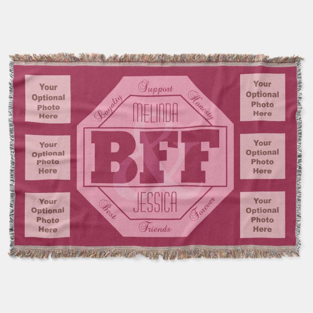 Manta Amizade de BFF - nomes feitos sob encomenda & (Frente)