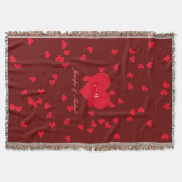 Manta Amor Corações Aniversário Noiva Casamento de Noite