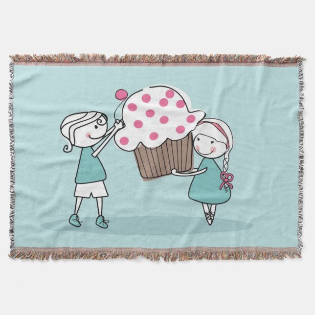Manta Amor do cupcake (Frente)