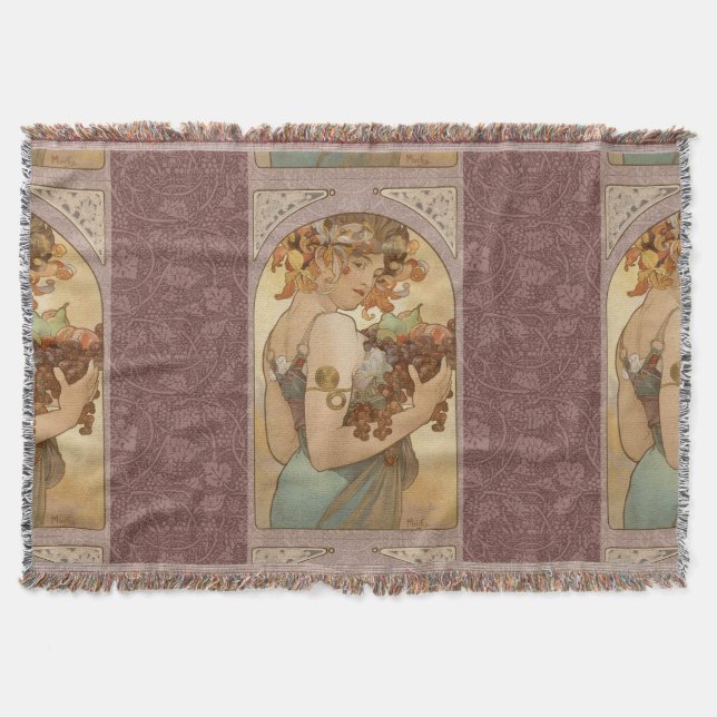 Manta Art Nouveau Mulher Mucha Linda (Frente)
