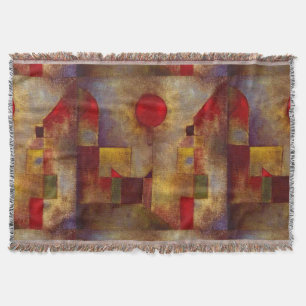 Manta Arte Colorida Abstrata Balão Vermelho Paul Klee 