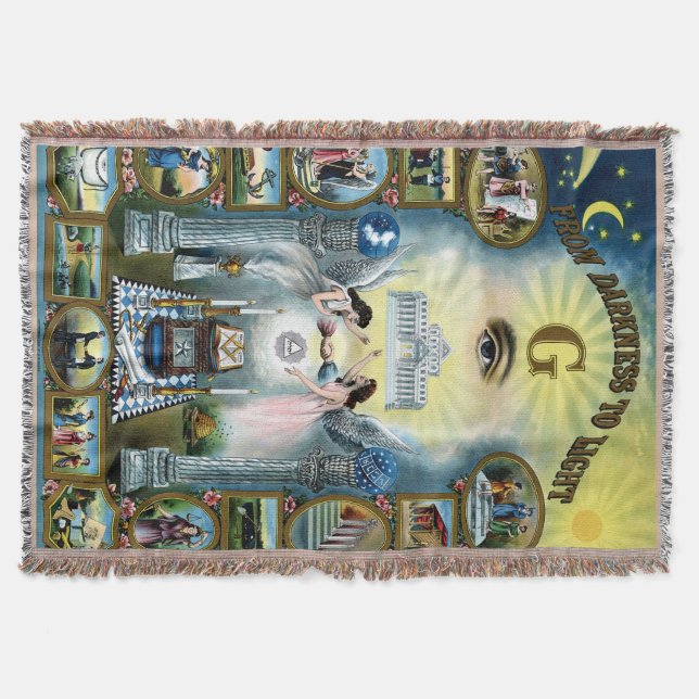 Manta Artesanato antigo Freemasonry Masonic Hazen (Frente)