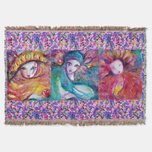 MANTA AZUL,VERMELHO,MÁSCARAS CARNIVAIS AMARELAS COM CONF