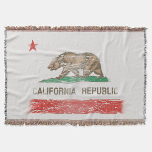 Manta Bandeira afligida vintage do estado de Califórnia