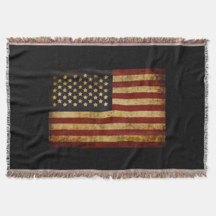 Manta Bandeira Americana Patriótica Grunge Vintage dos E