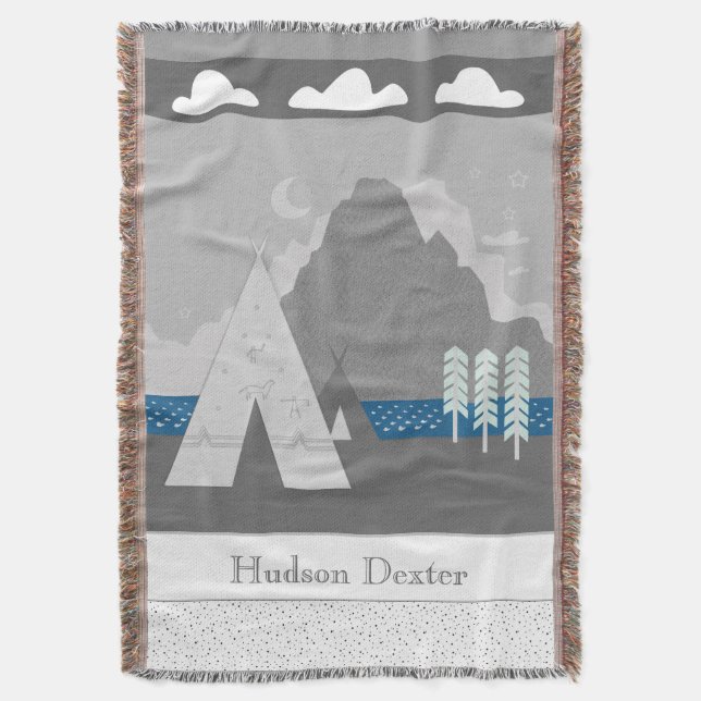 Manta Blanket do Tepe de Montanha em Nuvem Personalizada (Frente Vertical)