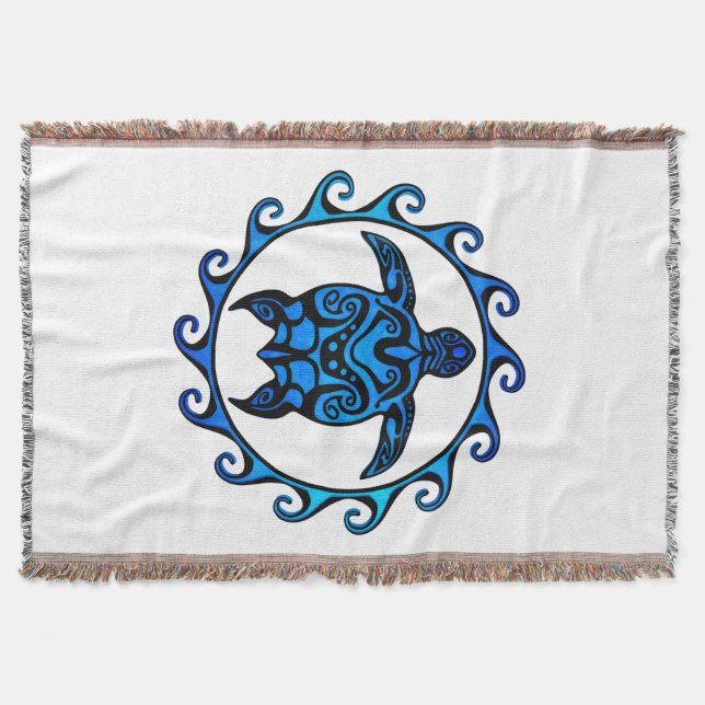 Manta Blue Tribal Turtle Sun (Frente)
