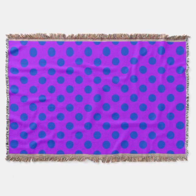 Manta Bolinhas azuis em roxo (Frente)