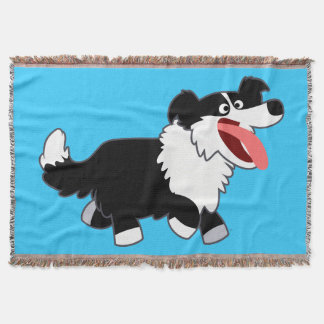 Manta Bonita e Feliz Borda do Cartoon Collie Jogue Banqu