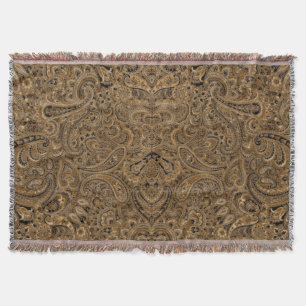 Manta Brown e vintage bege Paisley floral