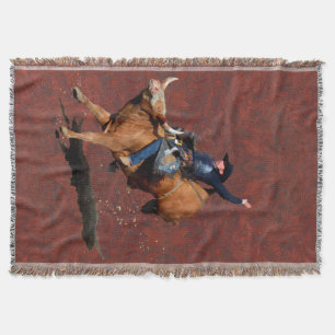 Manta Bucking Bull e Rodeo Cowboy Throw Blanket