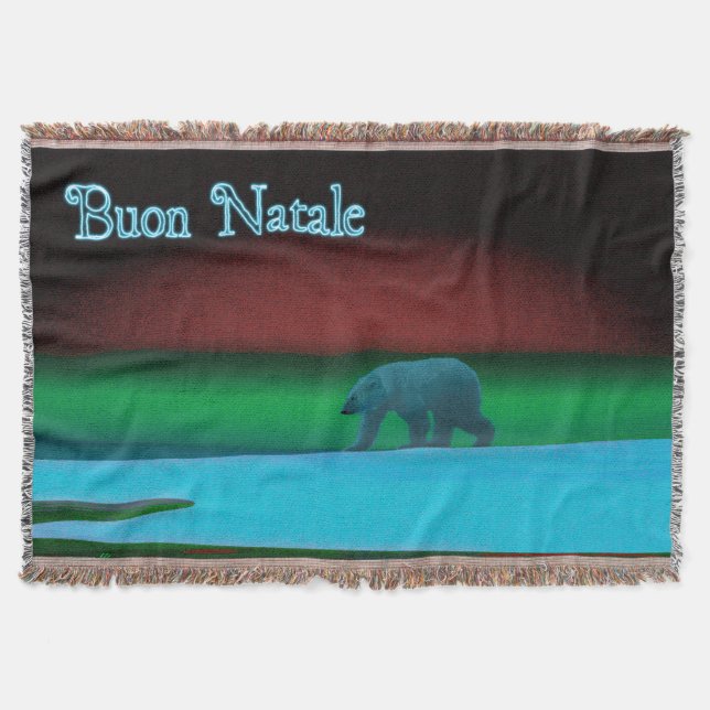 Manta Buon Natale - Urso Polar das Luzes (Frente)