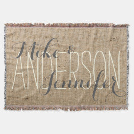 Manta Burlap Personalised Wedding Bride & Groom's Names