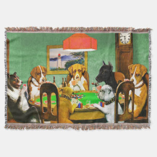 Manta Cachorro Jogando Pôquer Roubado Cobertura 54 x 38
