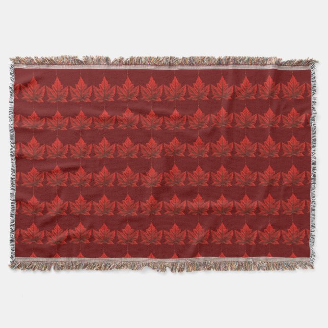 Manta Canadá Blanket Canadá Mapeia Leaf Souvenir Throw (Frente)