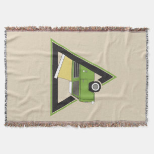 Manta carrinha de campista verde clássico triangular