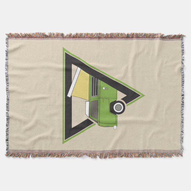 Manta carrinha de campista verde clássico triangular (Frente)