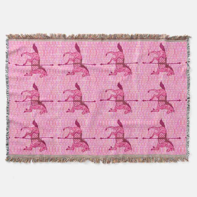 Manta Carrossel Horse - Rosa Fuchsia (Frente)