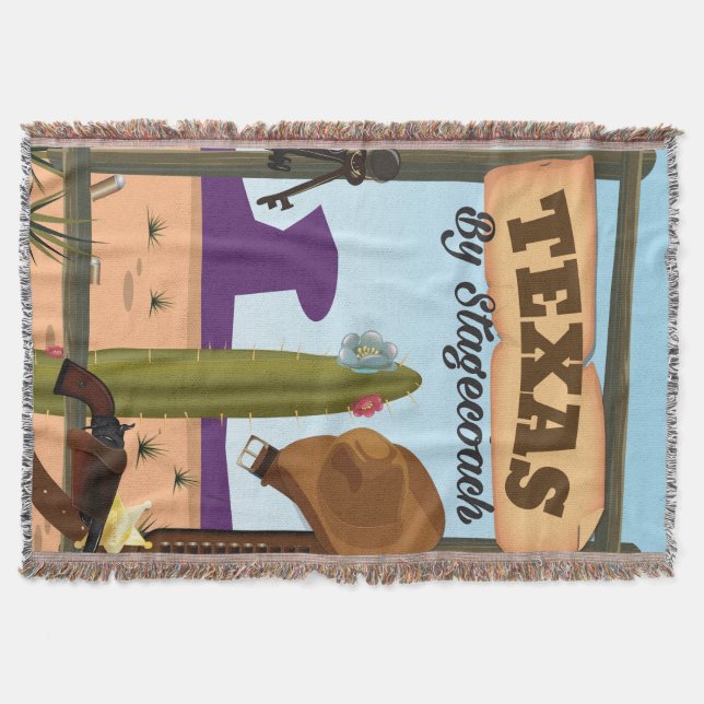 Manta cartoon de férias de cowboy no Texas (Frente)