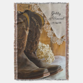 Manta Casamento Ocidental de Cowboy Boots and Lace Count