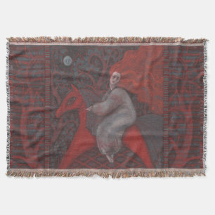Manta "Cavalo Vermelho", mulher gengibre, arte folclóri