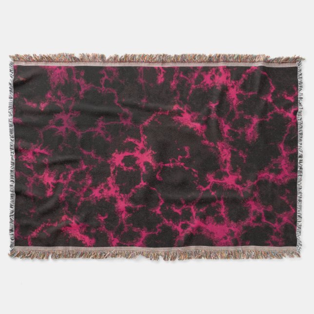 Manta Chamas a Preto e Rosa Vibrantes (Frente)