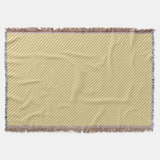 Manta Chevron padrão amarelo natural ocre verde pálido (Frente)