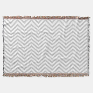 Manta Cinza Zig Zag e Padrão Branco